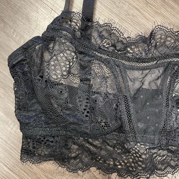Thistle and Spire Amore Black Lace Bralette Women's XS+ Lace Wired Lingerie Bra - Picture 4 of 10